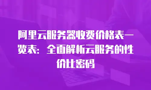 阿里云服务器收费价格表一览表：全面解析云服务的性价比密码