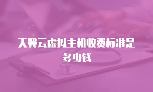 天翼云虚拟主机收费标准是多少钱