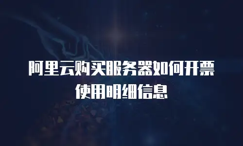 阿里云购买服务器如何开票使用明细信息