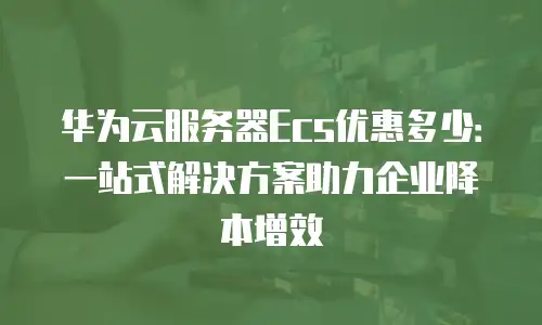 华为云服务器Ecs优惠多少：一站式解决方案助力企业降本增效