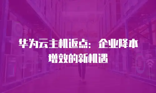 华为云主机返点：企业降本增效的新机遇