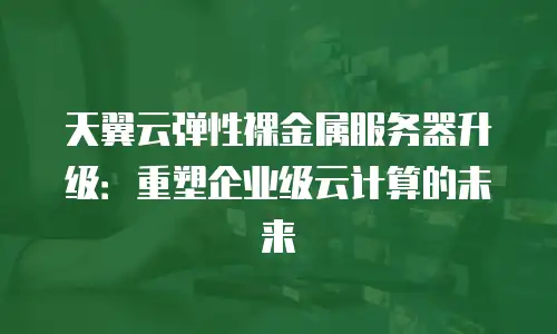 天翼云弹性裸金属服务器升级：重塑企业级云计算的未来