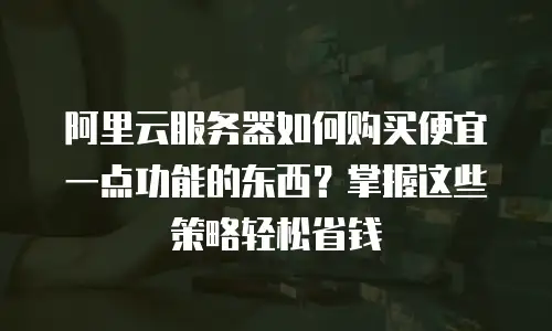 阿里云服务器如何购买便宜一点功能的东西？掌握这些策略轻松省钱