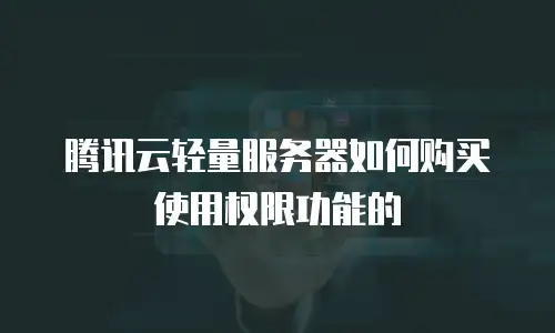 腾讯云轻量服务器如何购买使用权限功能的