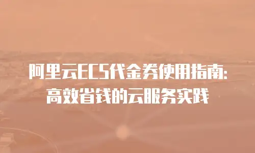 阿里云ECS代金券使用指南：高效省钱的云服务实践
