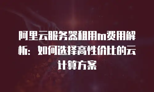 阿里云服务器租用m费用解析：如何选择高性价比的云计算方案