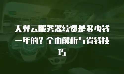 天翼云服务器续费是多少钱一年的？全面解析与省钱技巧