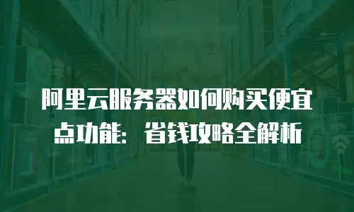 阿里云服务器如何购买便宜点功能：省钱攻略全解析