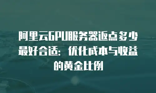 阿里云GPU服务器返点多少最好合适：优化成本与收益的黄金比例