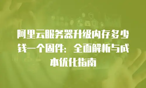 阿里云服务器升级内存多少钱一个固件：全面解析与成本优化指南