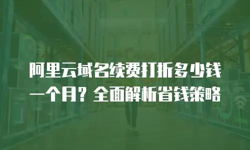 阿里云域名续费打折多少钱一个月？全面解析省钱策略