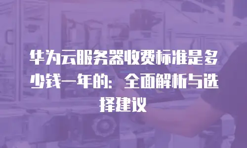 华为云服务器收费标准是多少钱一年的：全面解析与选择建议