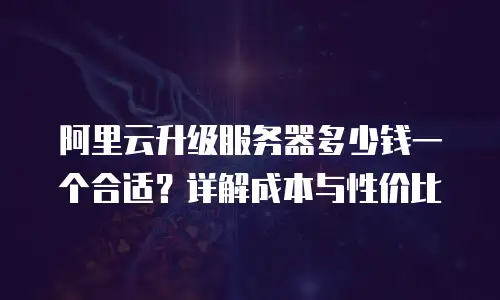 阿里云升级服务器多少钱一个合适？详解成本与性价比