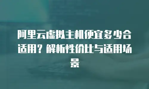 阿里云虚拟主机便宜多少合适用？解析性价比与适用场景