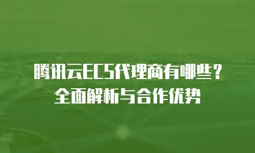 腾讯云ECS代理商有哪些？全面解析与合作优势