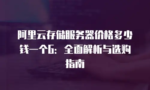 阿里云存储服务器价格多少钱一个G：全面解析与选购指南