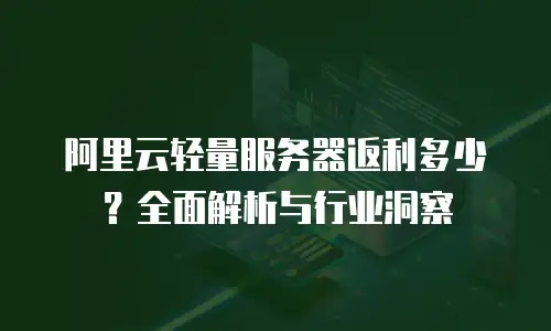 阿里云轻量服务器返利多少？全面解析与行业洞察
