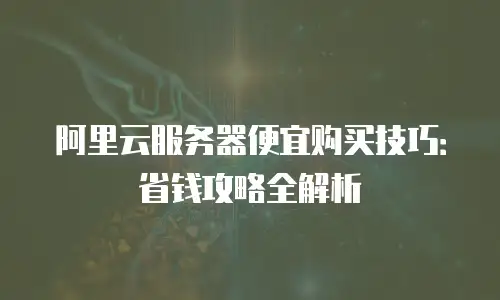 阿里云服务器便宜购买技巧：省钱攻略全解析