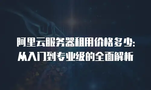阿里云服务器租用价格多少：从入门到专业级的全面解析