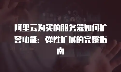 阿里云购买的服务器如何扩容功能：弹性扩展的完整指南