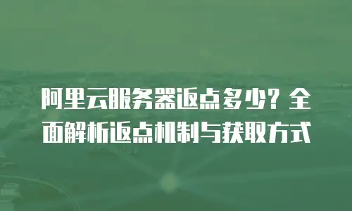 阿里云服务器返点多少？全面解析返点机制与获取方式