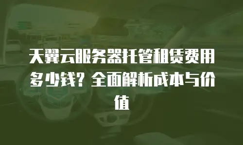 天翼云服务器托管租赁费用多少钱？全面解析成本与价值