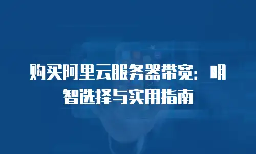 购买阿里云服务器带宽：明智选择与实用指南