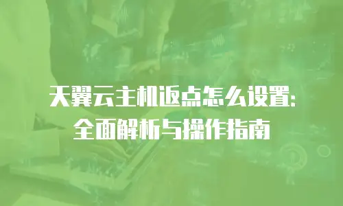天翼云主机返点怎么设置：全面解析与操作指南