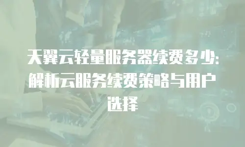 天翼云轻量服务器续费多少：解析云服务续费策略与用户选择