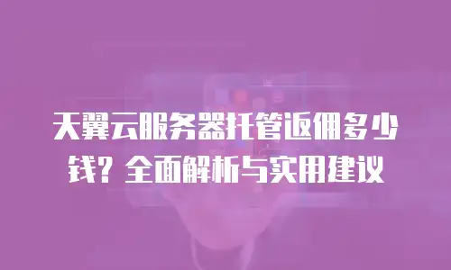 天翼云服务器托管返佣多少钱？全面解析与实用建议