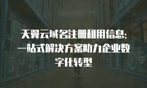 天翼云域名注册租用信息：一站式解决方案助力企业数字化转型