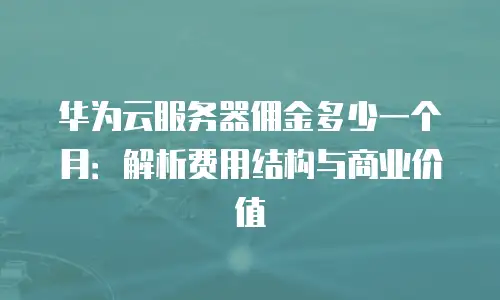 华为云服务器佣金多少一个月：解析费用结构与商业价值