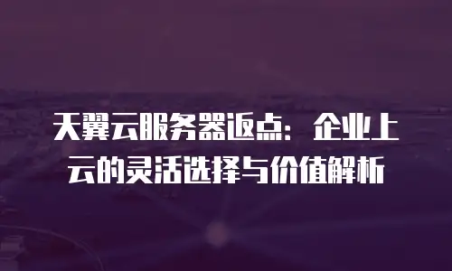天翼云服务器返点：企业上云的灵活选择与价值解析