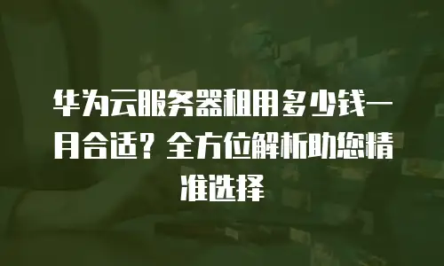 华为云服务器租用多少钱一月合适？全方位解析助您精准选择