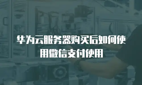 华为云服务器购买后如何使用微信支付使用