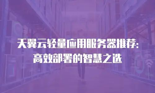 天翼云轻量应用服务器推荐：高效部署的智慧之选