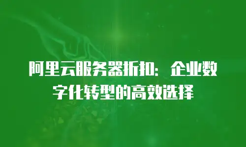 阿里云服务器折扣：企业数字化转型的高效选择