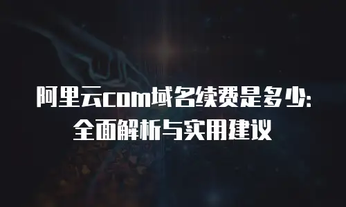 阿里云com域名续费是多少：全面解析与实用建议