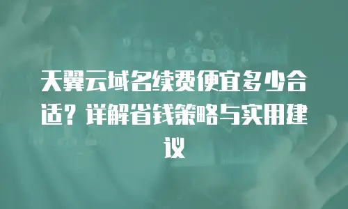 天翼云域名续费便宜多少合适？详解省钱策略与实用建议