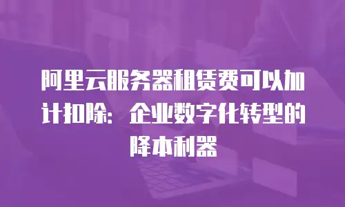 阿里云服务器租赁费可以加计扣除：企业数字化转型的降本利器