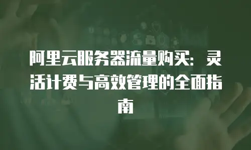 阿里云服务器流量购买：灵活计费与高效管理的全面指南