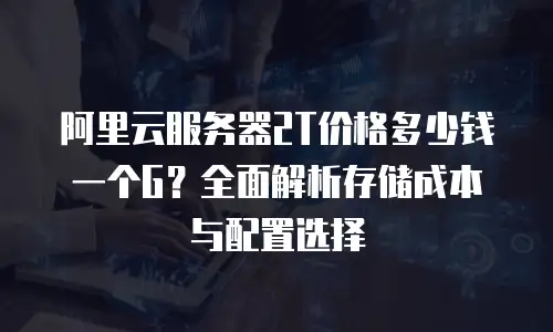 阿里云服务器2T价格多少钱一个G？全面解析存储成本与配置选择