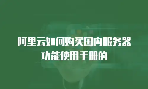 阿里云如何购买国内服务器功能使用手册的
