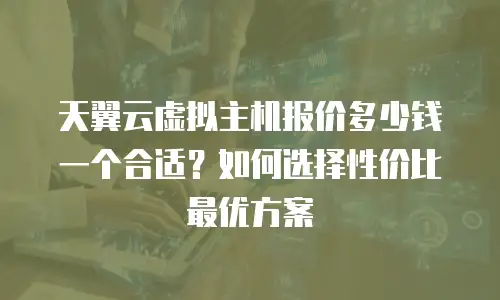 天翼云虚拟主机报价多少钱一个合适？如何选择性价比最优方案