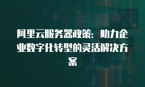 阿里云服务器政策：助力企业数字化转型的灵活解决方案
