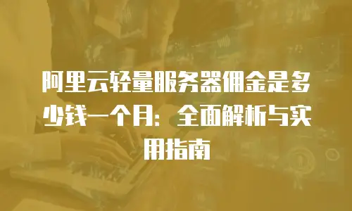 阿里云轻量服务器佣金是多少钱一个月：全面解析与实用指南