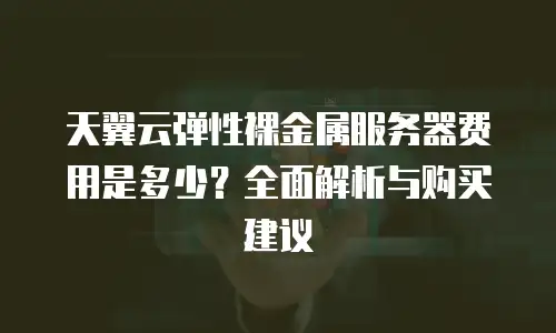 天翼云弹性裸金属服务器费用是多少？全面解析与购买建议