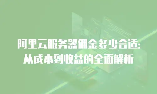 阿里云服务器佣金多少合适：从成本到收益的全面解析