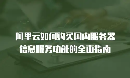 阿里云如何购买国内服务器信息服务功能的全面指南