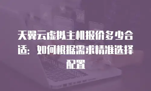 天翼云虚拟主机报价多少合适：如何根据需求精准选择配置